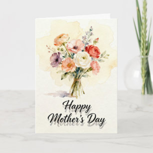 Tarjeta Festiva Ramo Sencillo Día de la Madre