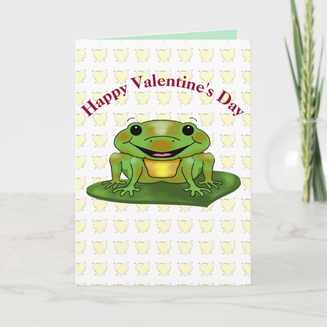 Tarjeta Festiva Rana adorable Feliz Día de San Valentín (Anverso)