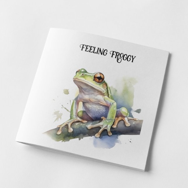 Tarjeta Festiva Rana de árbol de acuarela, personalizado (Subido por el creador)