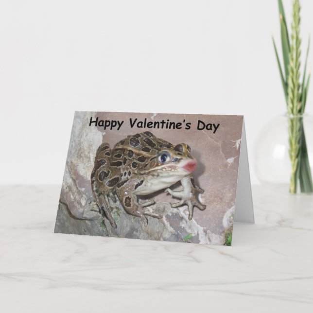Tarjeta Festiva Rana De Besado Para El día de San Valentín (Anverso)