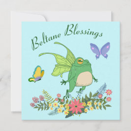 Tarjeta Festiva Rana de hadas Beltane Bendición Wicca Sabbat