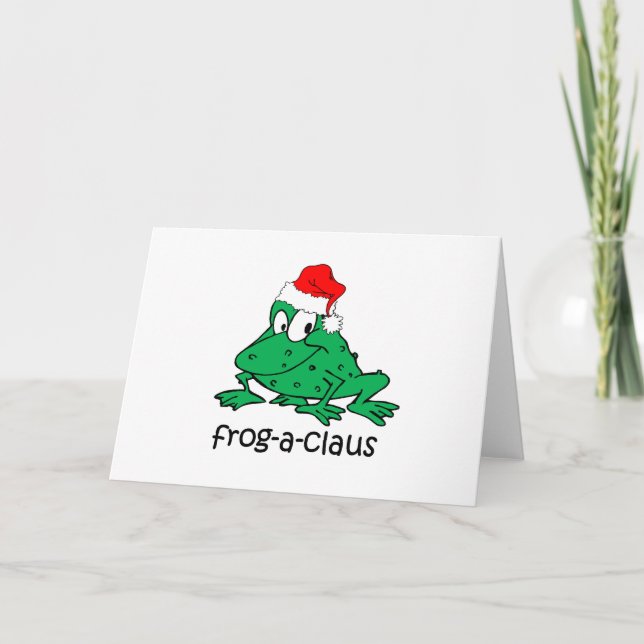 Tarjeta Festiva Rana graciosa de los Navidades (Anverso)