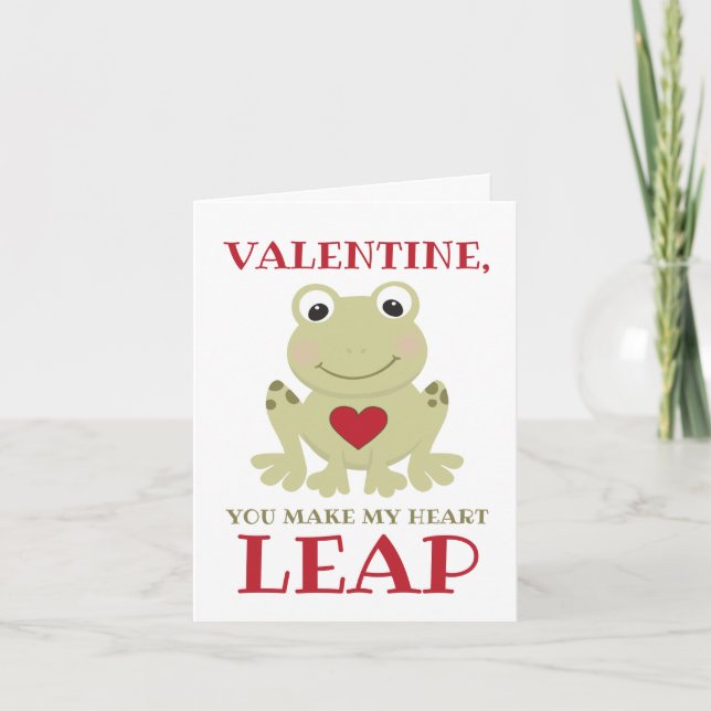 Tarjeta Festiva Rana que me saltas el corazón Valentine (Anverso)
