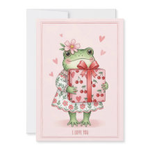 Rana Verde Bonita Con Vestido Floral