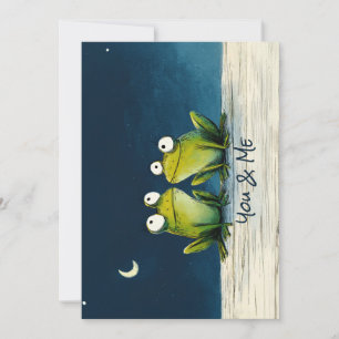 Tarjeta Festiva Ranas Tú & Yo – Arte Animal Romántico Lindo