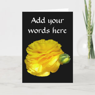 Tarjeta Festiva Ranunculus amarillo