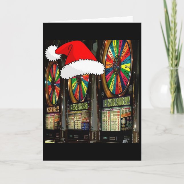 Tarjeta Festiva Ranuras de Navidades de Las Vegas (Anverso)