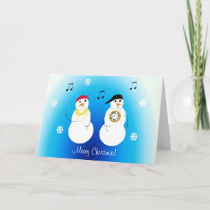 Tarjeta Festiva Raperos de muñeco de nieve
