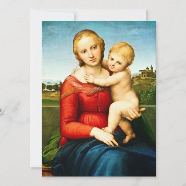 Tarjeta Festiva Raphael - El pequeño Cobre Madonna (Anverso)