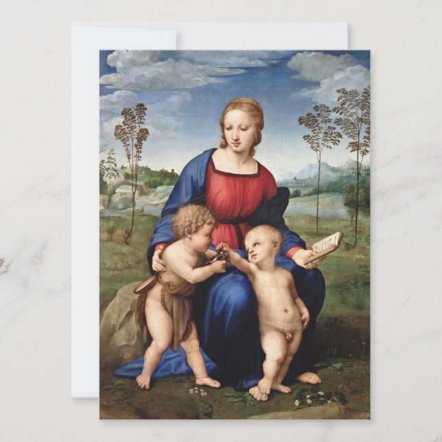 Tarjeta Festiva Raphael - Madonna De Goldfinch (Anverso)