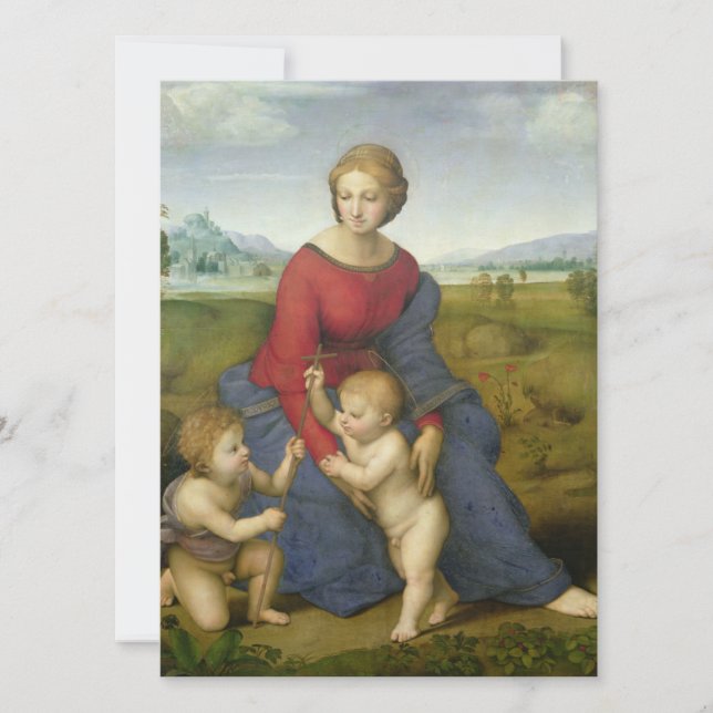 Tarjeta Festiva Raphael - Madonna In The Meadow (Anverso)