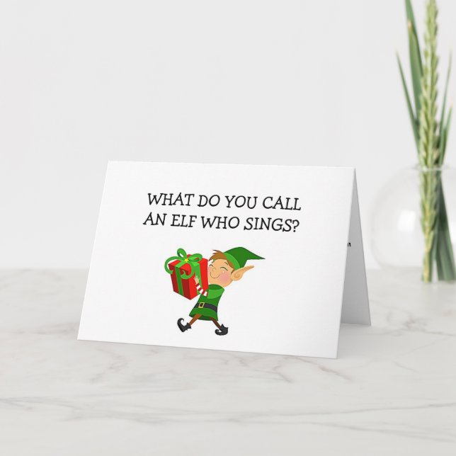 TARJETA FESTIVA "RAPPING ELF" ESTÁ VOLANDO INDIGNADAMENTE A LOS NA (Anverso)
