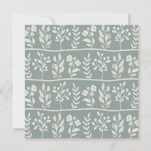 Tarjeta Festiva Rapsodia Botánica Silueta Floral Bonita Botánica