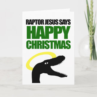 Tarjeta Festiva Raptor Jesus dice Navidades felices