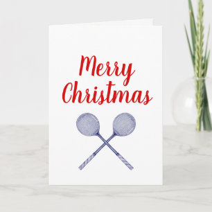 Tarjeta Festiva Raquetas de squash cruzadas azules