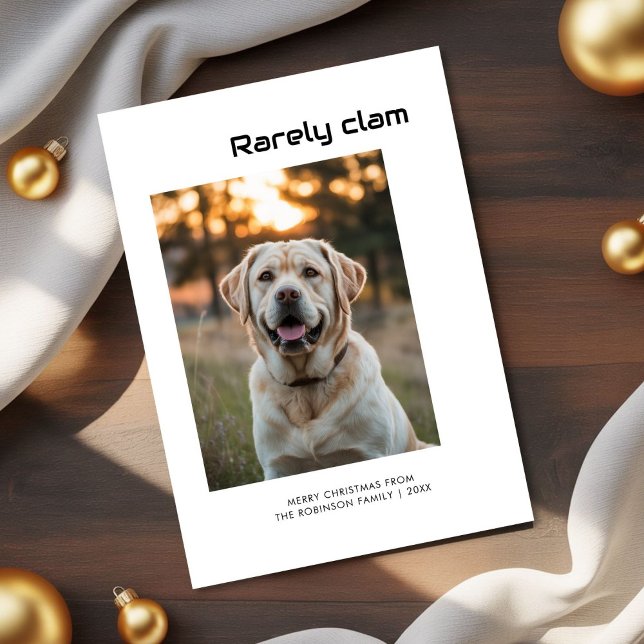 Tarjeta Festiva Rarely Christmas dog Holiday Card (Subido por el creador)