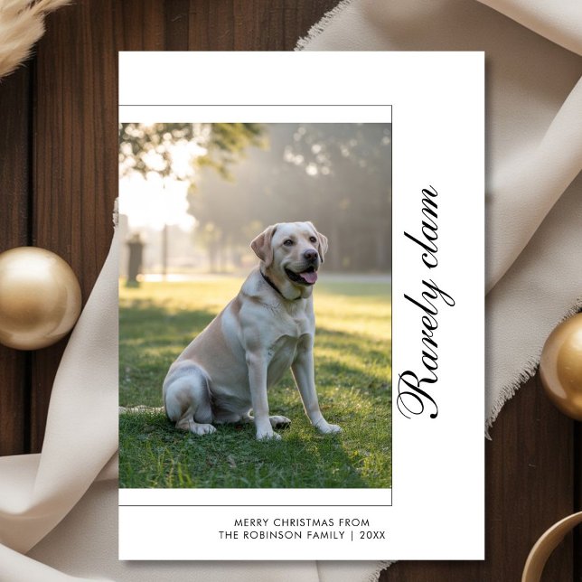 Tarjeta Festiva Rarely Christmas Dog Holiday Card |  Pet Photo (Subido por el creador)