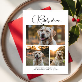 Tarjeta Festiva Rarely Christmas in the Snow Winter Dog Photo card