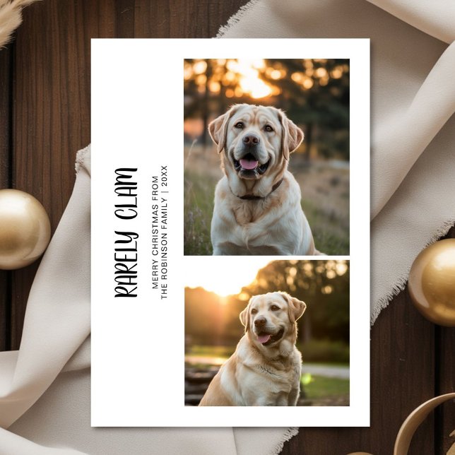 Tarjeta Festiva Rarely Christmas Outdoor 2 Dog Photo Card (Subido por el creador)