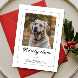 Tarjeta Festiva Rarely Christmas Puppy Photo Card