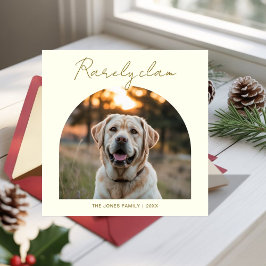Tarjeta Festiva Rarely Christmas Sunset Golden Hour Dog Card