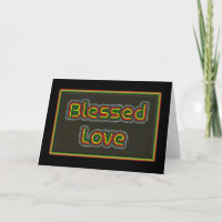 Rasta Color Negrita texto 'Blessed Love' card