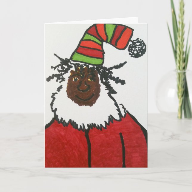 Tarjeta Festiva Rasta Santa (Anverso)