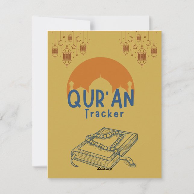 Tarjeta Festiva Rastreador de lectura Qur'an de Ramadan (Reverso)