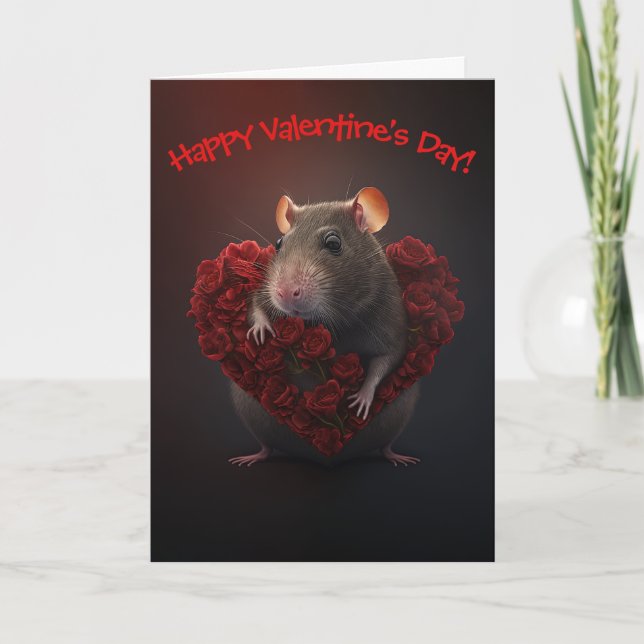 Tarjeta Festiva Rata dulce con El día de San Valentín gracioso de  (Anverso)