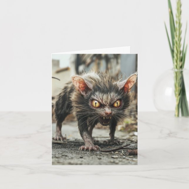 Tarjeta Festiva Rata monstruo  (Anverso)