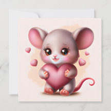 Ratón bebé más lindo con el corazón de San Valentí