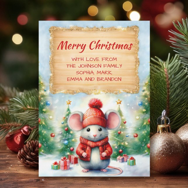 Tarjeta Festiva Ratón de Navidades de corte (Subido por el creador)