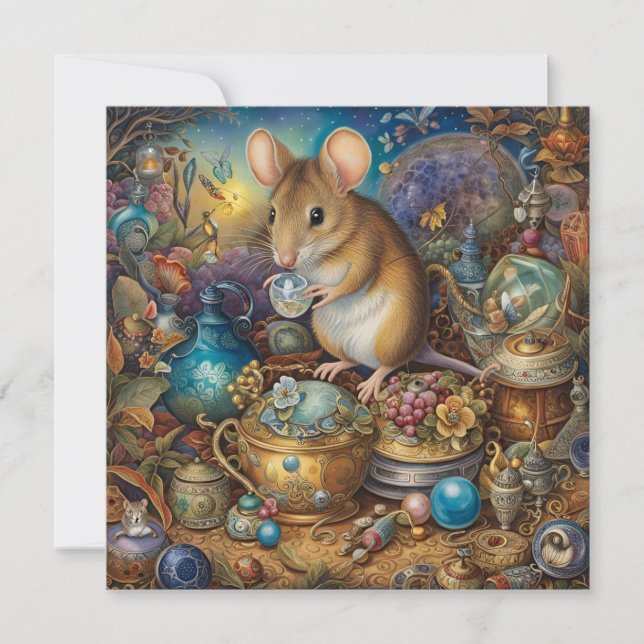 Tarjeta Festiva Ratón de vacaciones (Anverso)