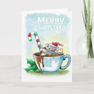 Tarjeta Festiva Ratón del chocolate caliente