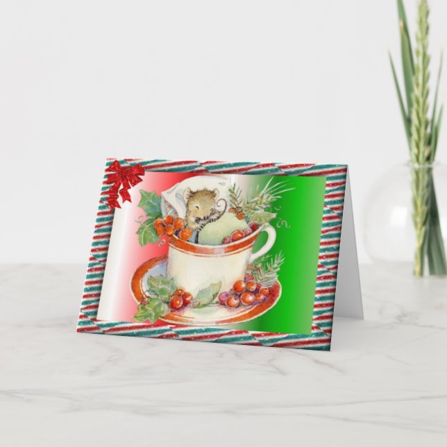 Tarjeta Festiva ¡Ratón del dulce de la noche de la noche! (Anverso)