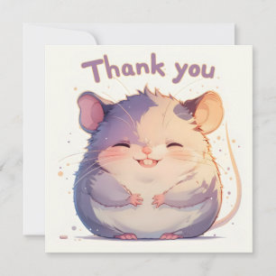 Tarjeta Festiva Ratón Feliz Gracias Encantador