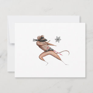 Tarjeta Festiva Ratón Ninja para navidades