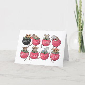 Tarjeta Festiva Ratones de bolsillo, de vuelta a la escuela