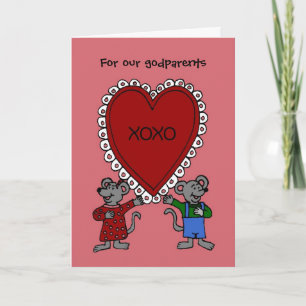 Tarjeta Festiva Ratones felices del el día de San Valentín para