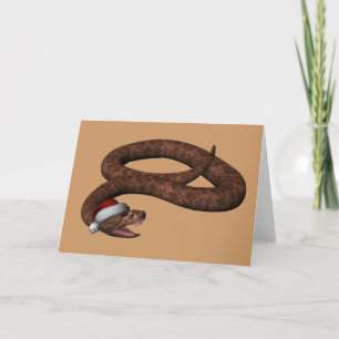 Tarjeta Festiva Rattlesnake Con Sombrero Santa