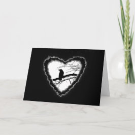 Tarjeta Festiva Raven Heart Valentine Romance Love Card