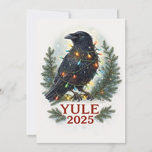 Tarjeta Festiva Raven yule 2025  (Anverso)