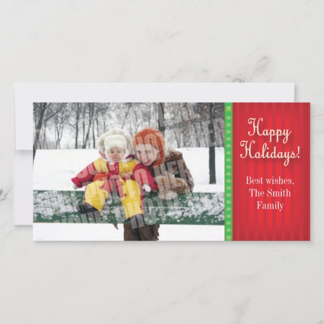 Tarjeta Festiva Raya roja del caramelo (Anverso)