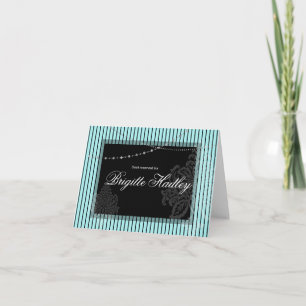 Tarjeta Festiva Rayas azules y negras