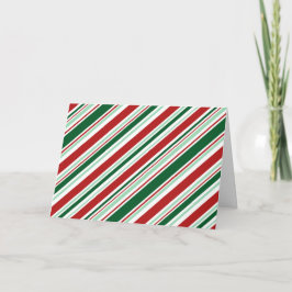 Tarjeta Festiva Rayas de canto para navidades: rojo, oscuro y verd
