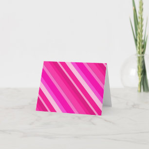 Tarjeta Festiva Rayas de caramelo en capas - rosa y fucsia