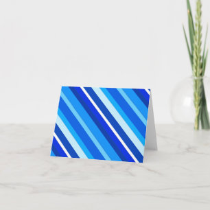 Tarjeta Festiva Rayas de caramelo estratificadas - cobalto y azul