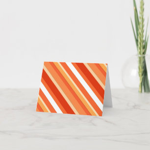 Tarjeta Festiva Rayas de caramelos estratificadas - naranja y blan