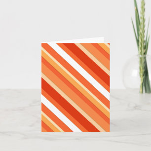 Tarjeta Festiva Rayas de caramelos estratificadas - naranja y blan