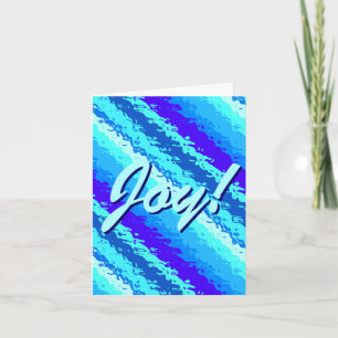 Tarjeta Festiva Rayas de vidrio - tonos azules de zafiro